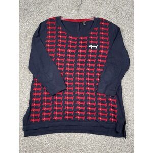 Talbots Navy Dachshund Sweater, Size M - Preppy, Whimsical, Grandma Core